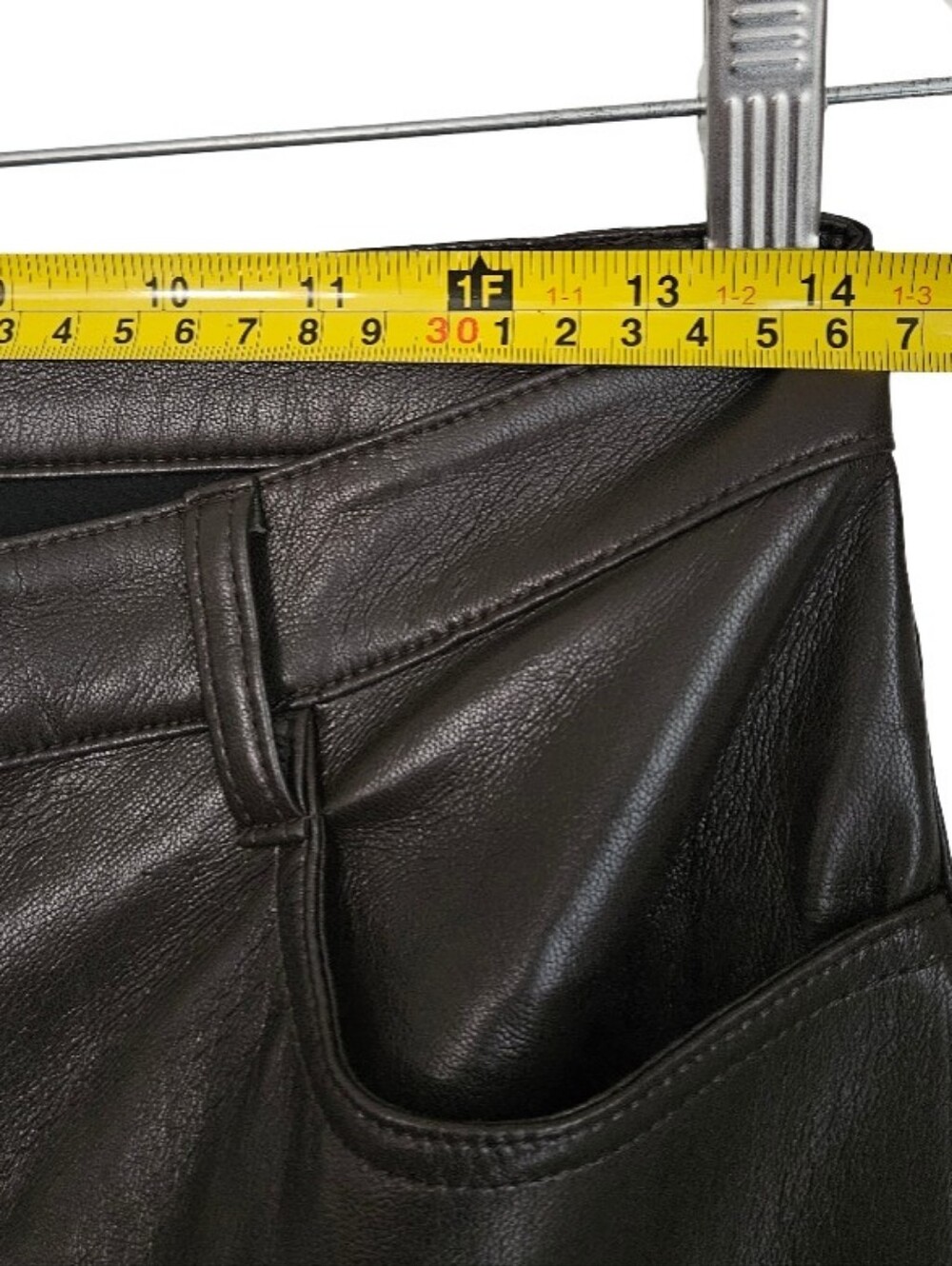 Aritzia Wilfred The Melina High Waisted Vegan Leather Pants Dark Brown Size 6 - Picture 12 of 13